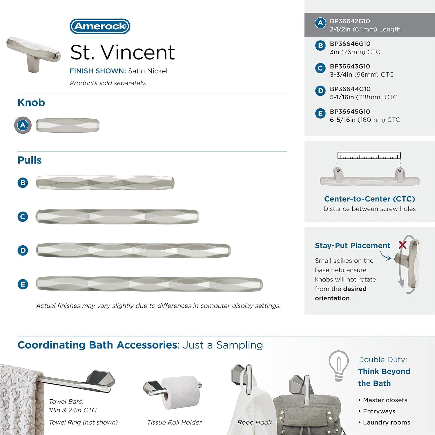 St. Vincent 1 7/16" Length Bar Knob