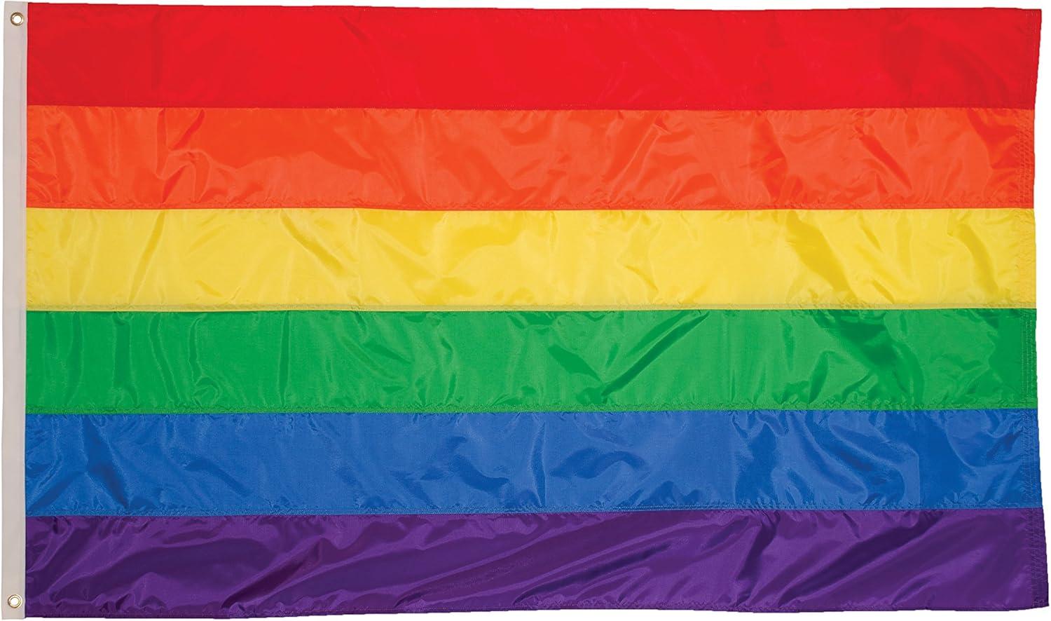 Large Rectangular Multicolor Outdoor Rainbow Flag