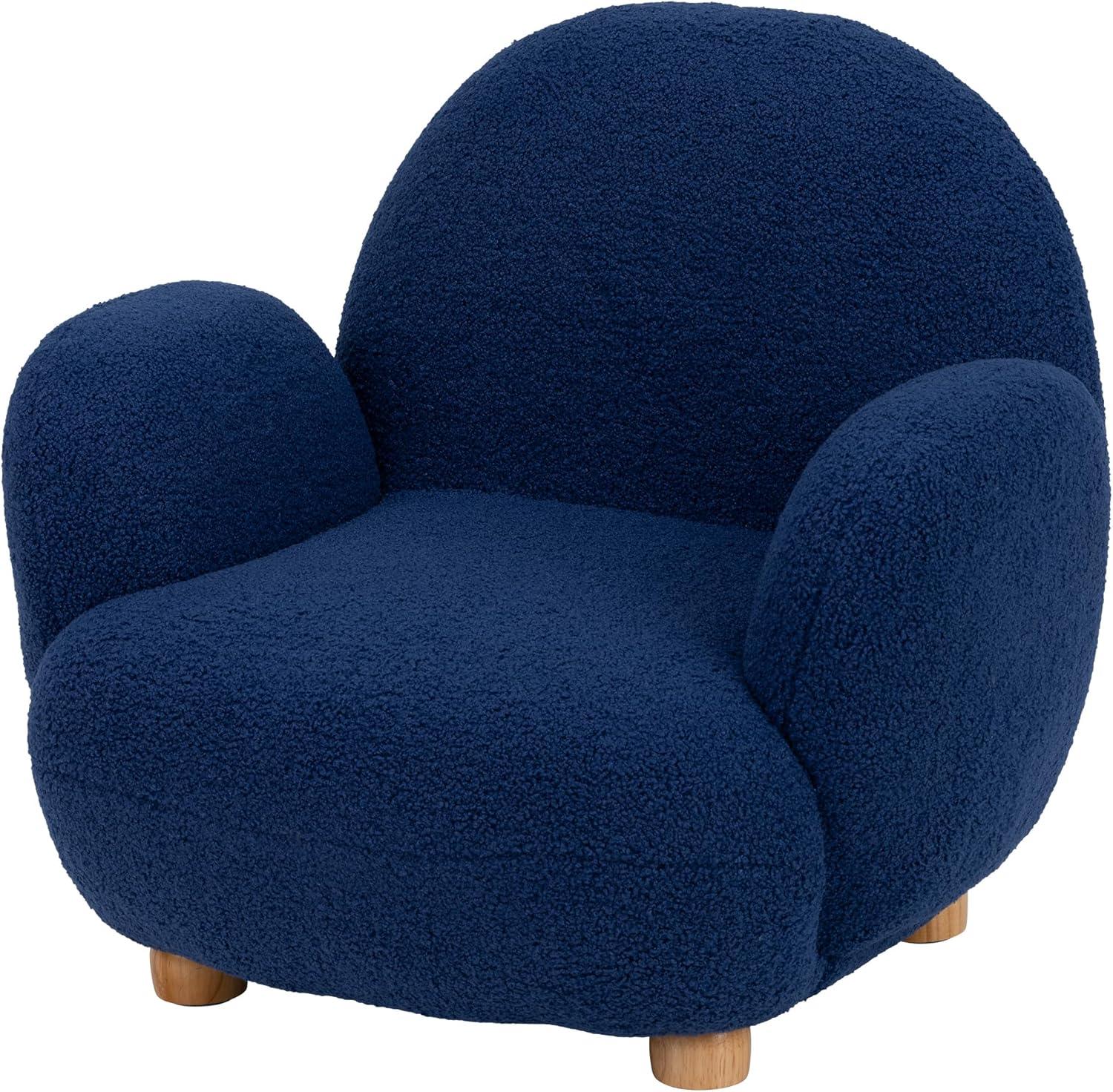 Sprogs Kids Comfy Plush Reading Chair With Arms - Sturdy Cushioned Accent Chair For Toddlers, Childrens Bedroom, Lounge, Preschool, Daycare - Teddy Bear Fabric