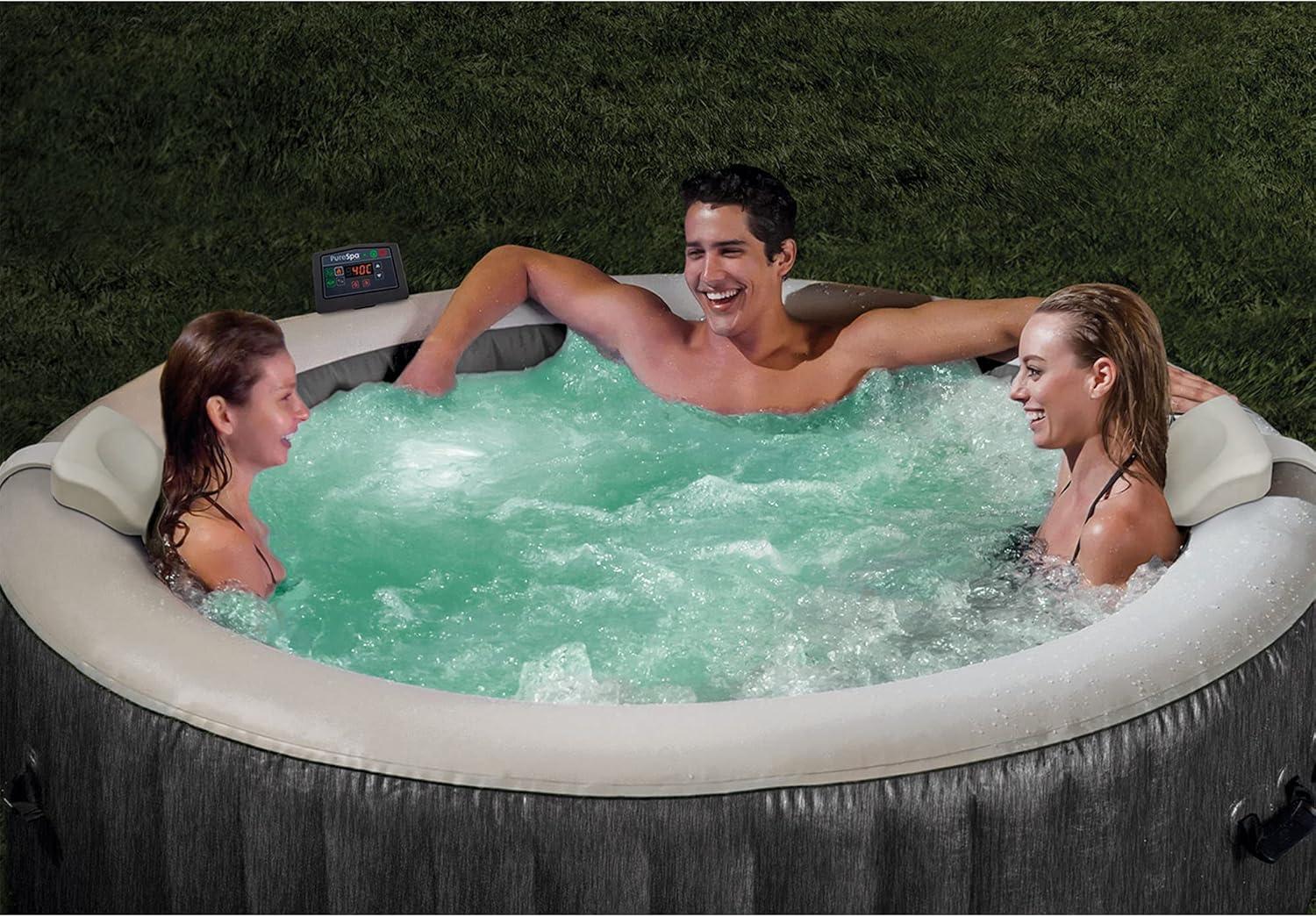 Greywood Deluxe Round Inflatable 6-Person Hot Tub Spa