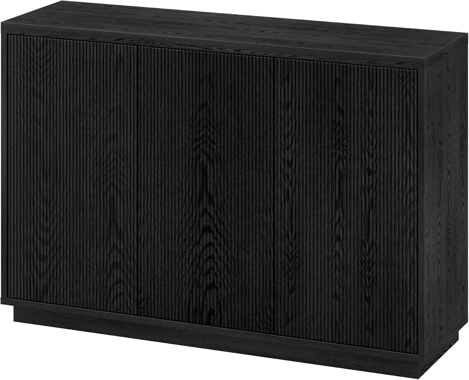 Evelyn&Zoe Alston 48" Wide Rectangular Buffet Table, Black Grain