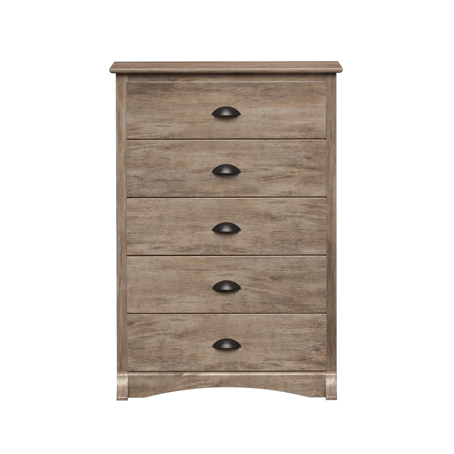 5 Drawer Salt Spring Dresser Drifted Gray - Prepac