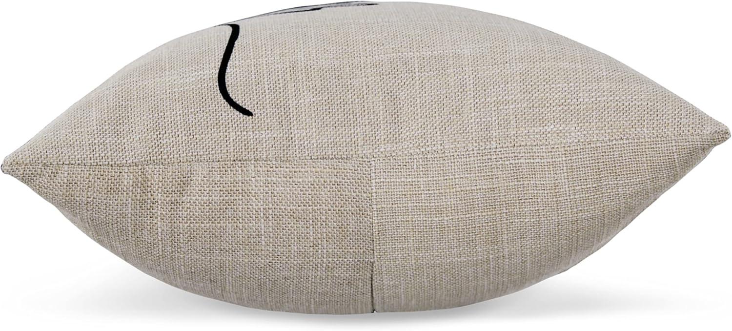 Whisperich Light Brown and Black Scripted Accent Pillow 22" x 14"