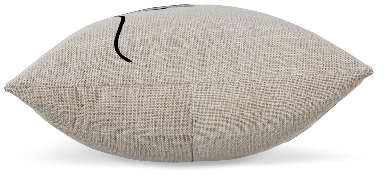 Whisperich Light Brown and Black Scripted Accent Pillow 22" x 14"