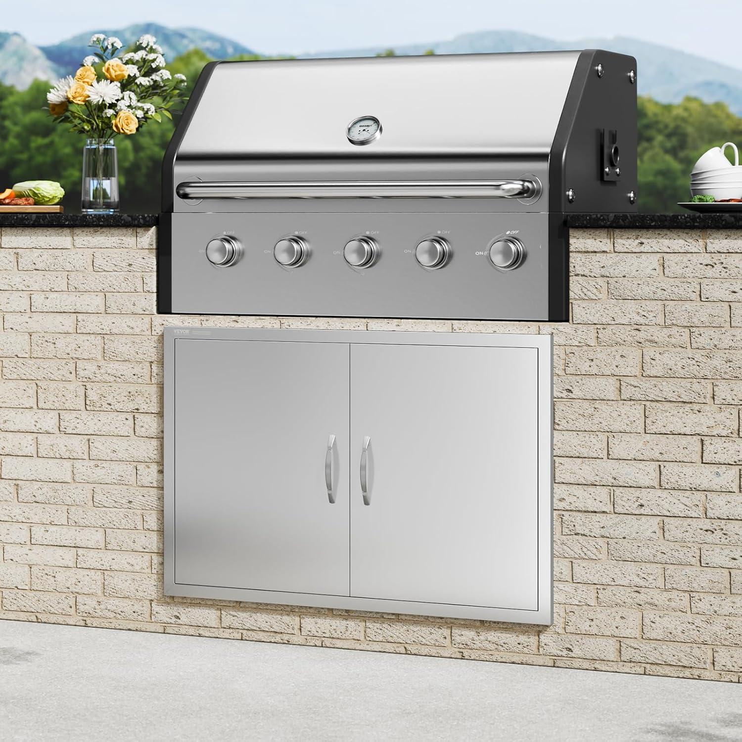 VEVOR 39x26 Inch BBQ Island Access Door Outdoor Kitchen Door Stainless Steel