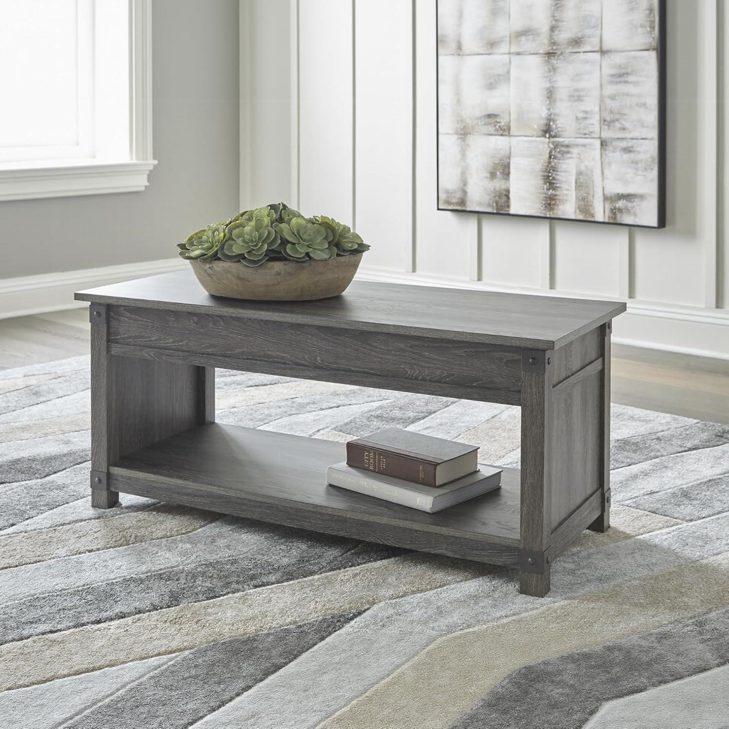 Signature Design by Ashley Casual Freedan Lift-Top Coffee Table  Grayish Brown
