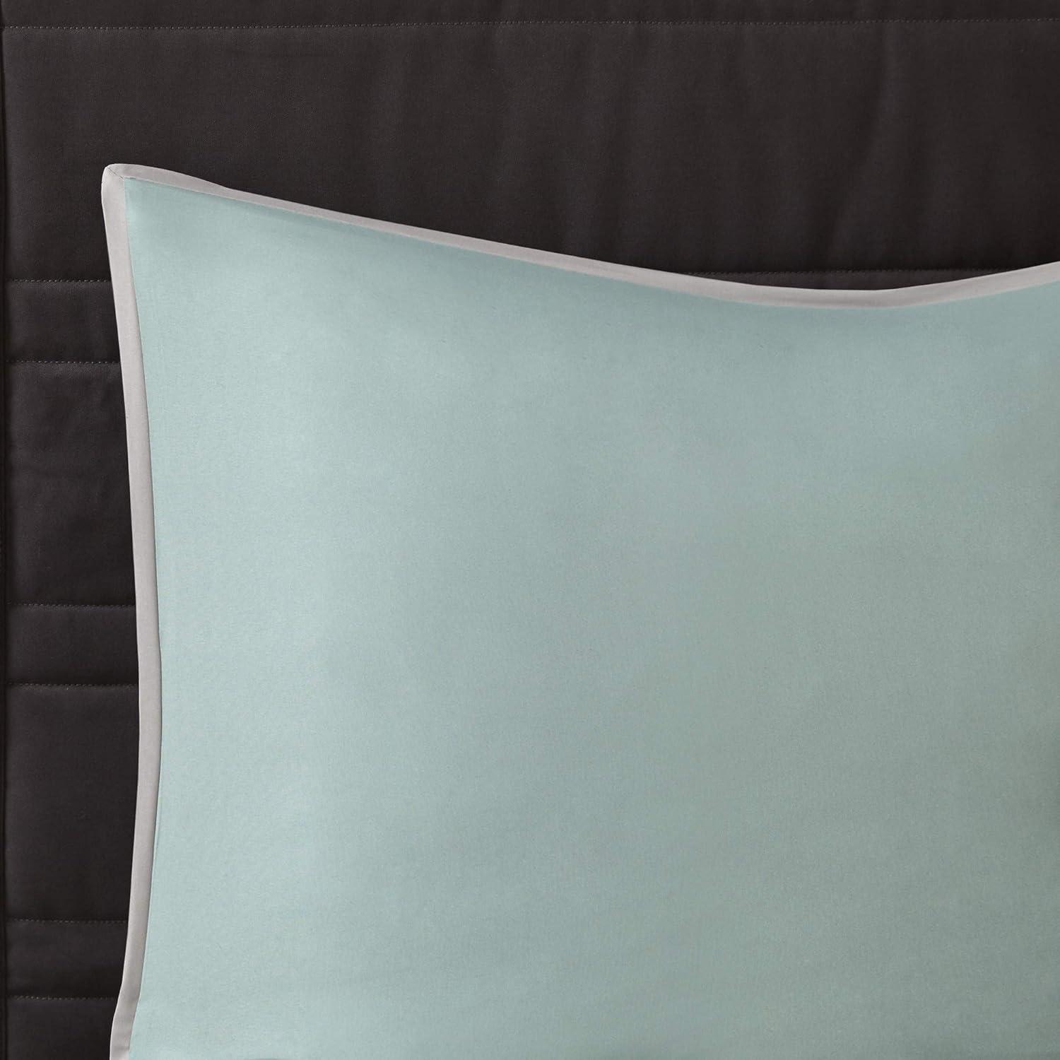 Seafoam and Gray Queen Microfiber 8-Piece Comforter Set