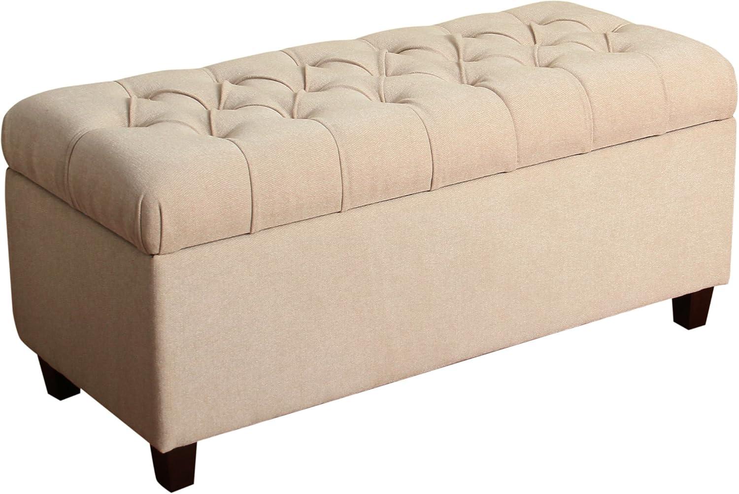 Ainsley Button Tufted Storage Bench - Oatmeal - HomePop