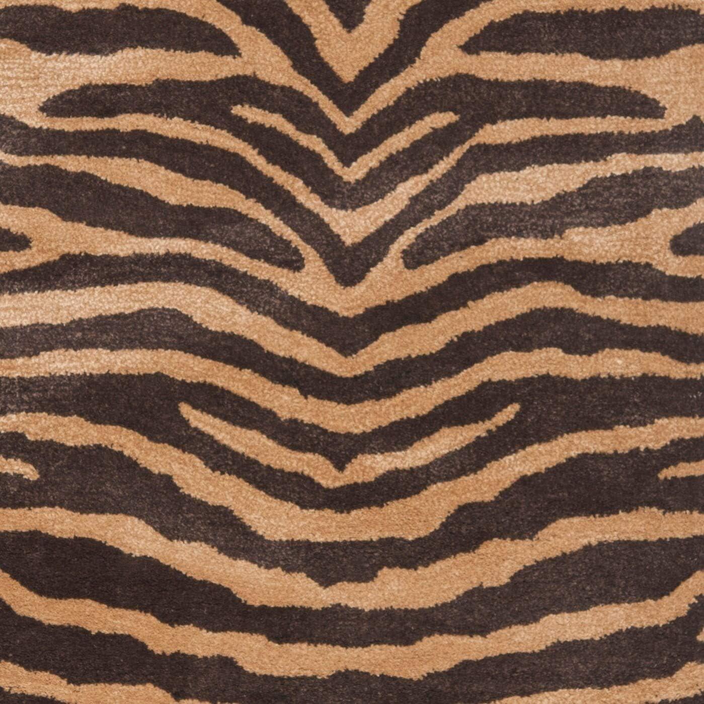 SAFAVIEH Soho Eglantine Animal Striped Wool Runner Rug, Brown/Gold, 2'6" x 12'