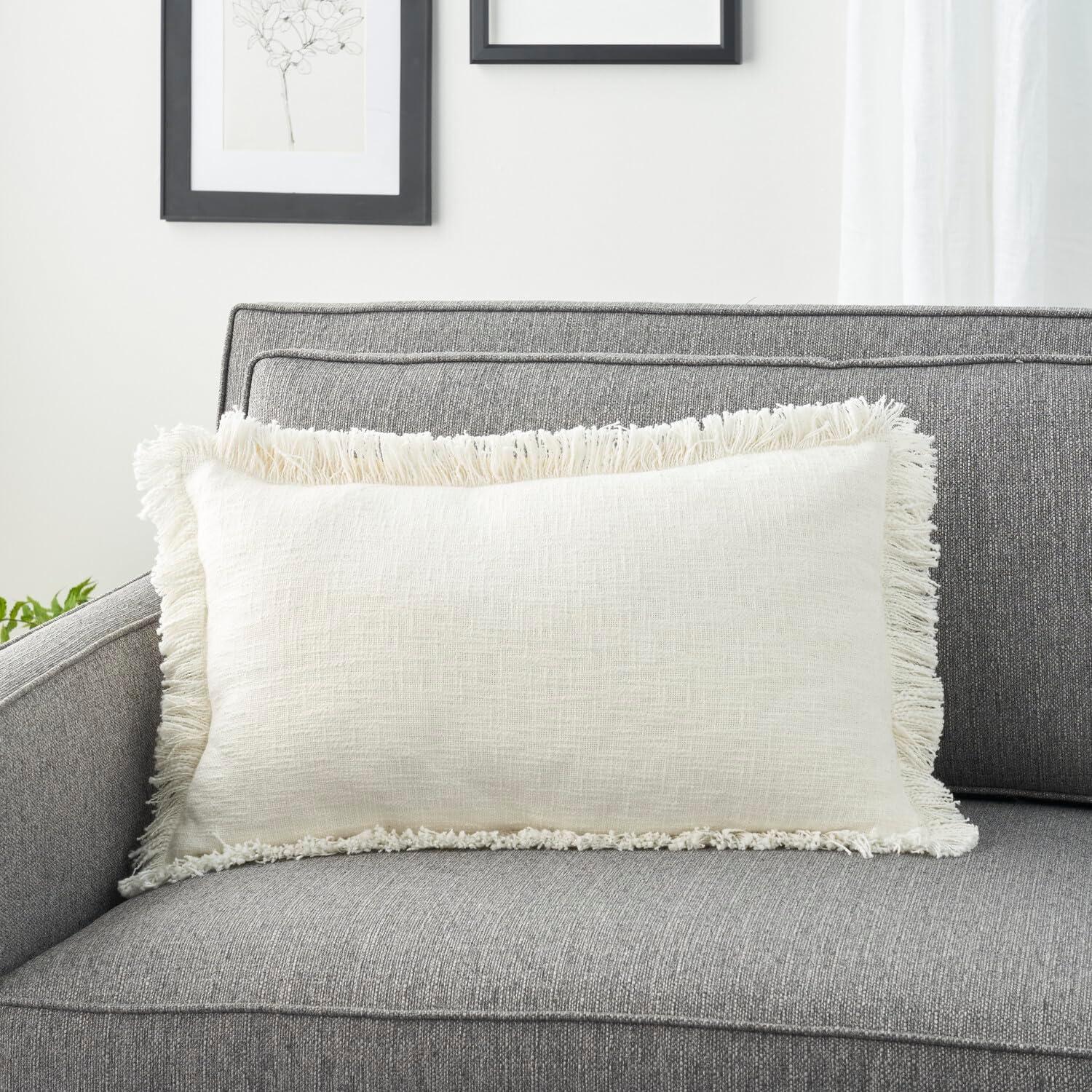 ZH017-014024 Fringed Cotton Throw Pillow