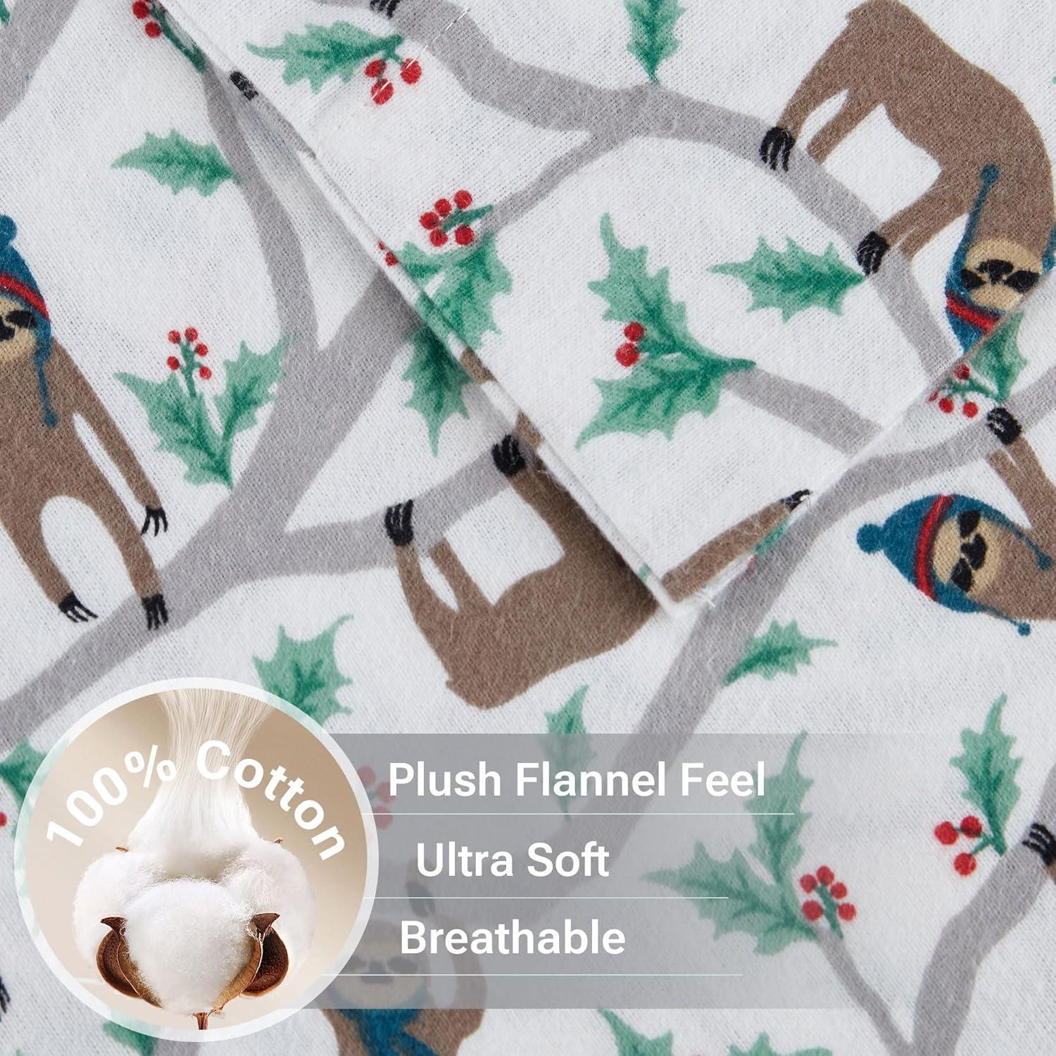 Full Cozy Flannel Sheet Set Multi Sloth