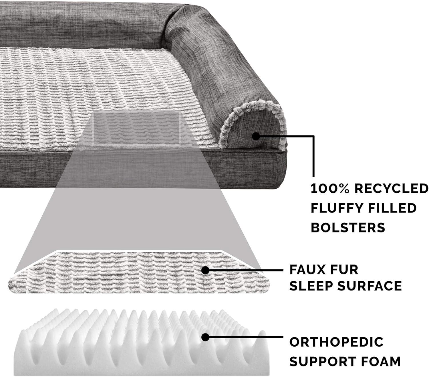 FurHaven Luxe Fur & Performance Linen Sofa Bed