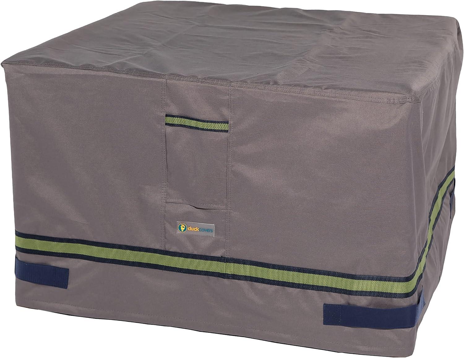 Duck Covers Soteria RainProof Square Fire Pit Cover - Waterproof Outdoor Furniture Cover, 40"L x 40"W x 24"H Grey