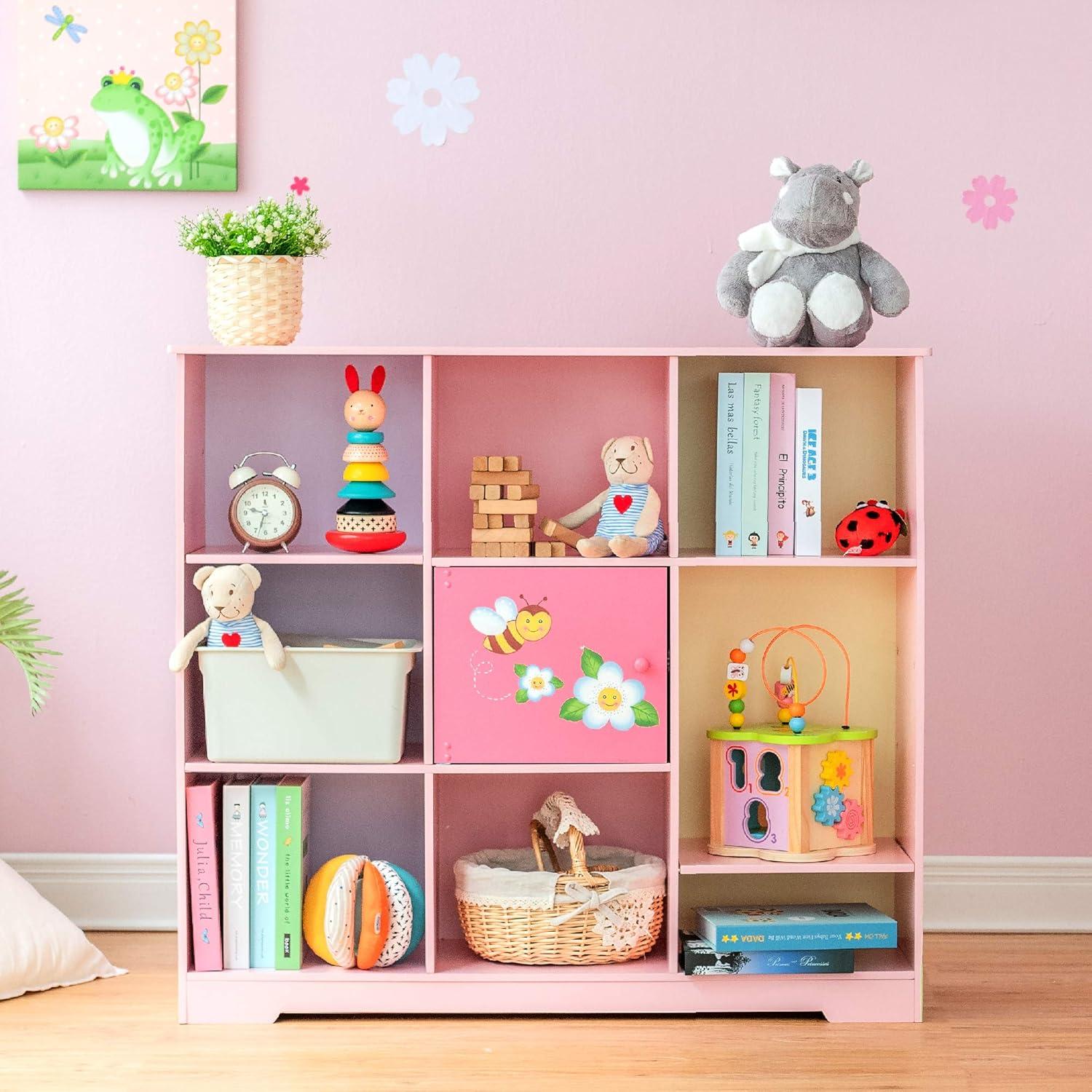 Teamson Kids Magic Garden 31.5" H x 35.5" W Cube Bookcase