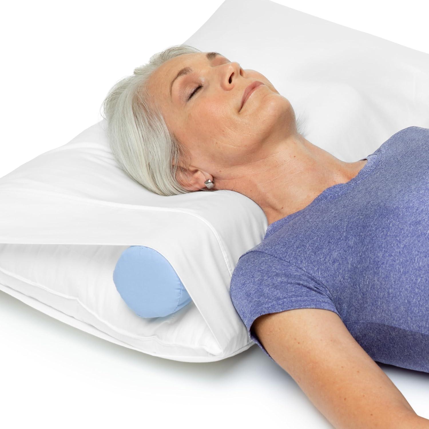 The Original McKenzie Cervical Roll by OPTP, Neck Support Pillow to Relieve Cervical, Neck, and Back Pain - Round Pillow for Improved Sleeping Support - Made in the USA