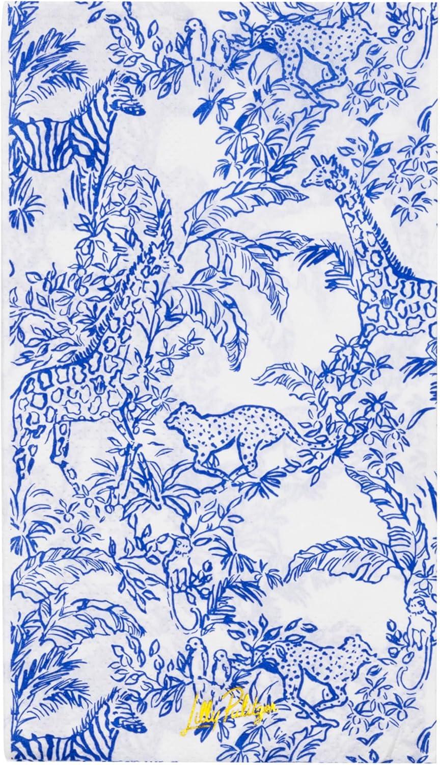 Safari Party Blue and White Paper Dinner Napkins