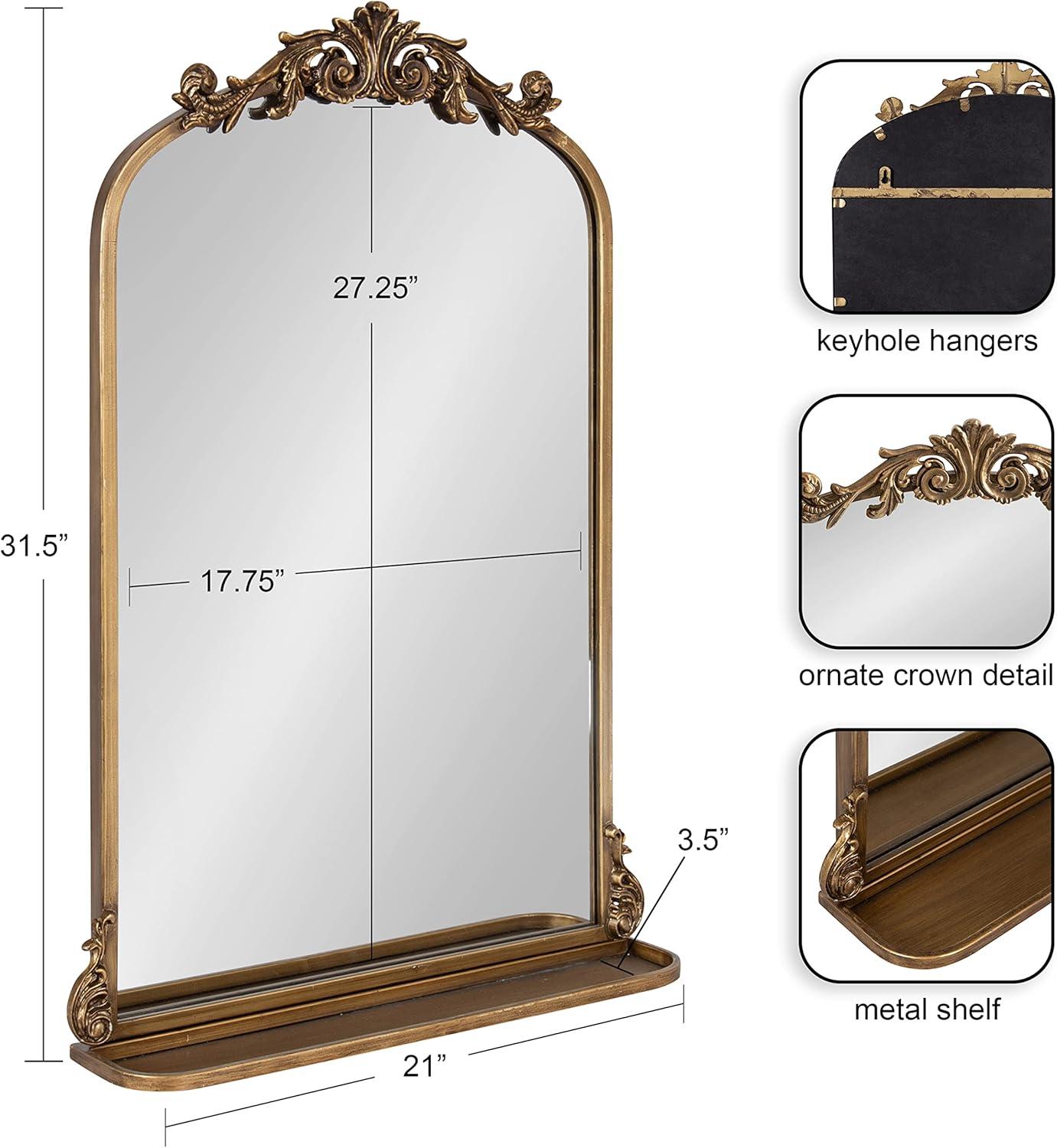 Kate and Laurel - Arendahl Traditional Arch Mirror with Shelf