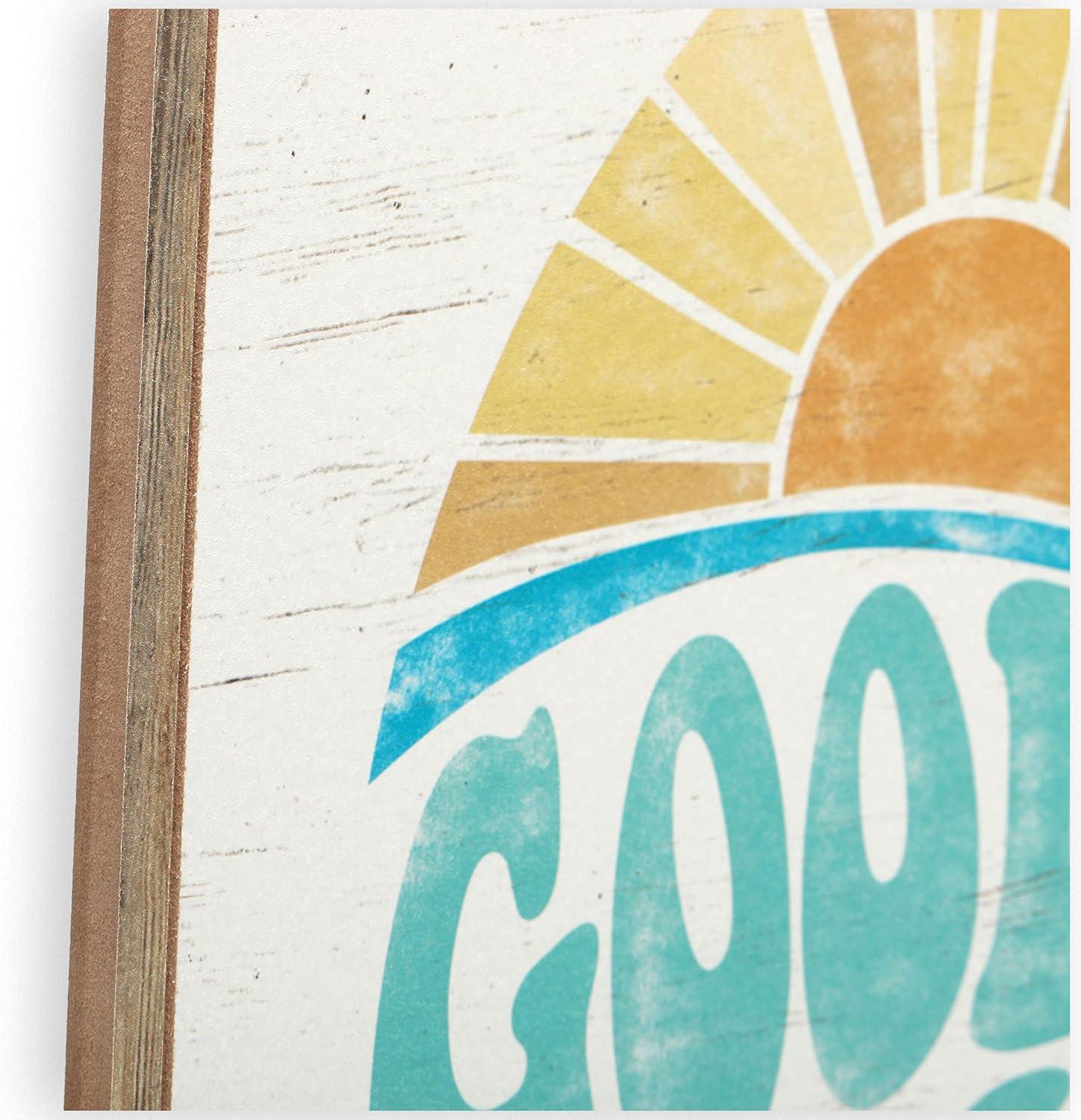 Retro Beachy Good Vibes Only Square Wall Art