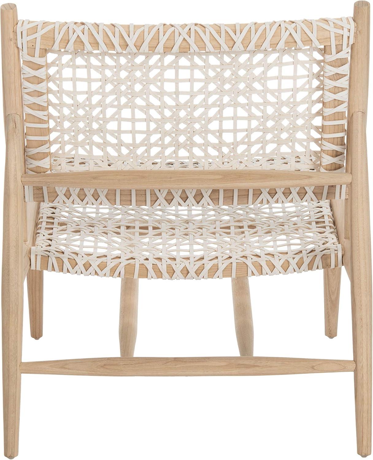 Bandelier Accent Chair - ACH1000 - Light Natural/White - Safavieh