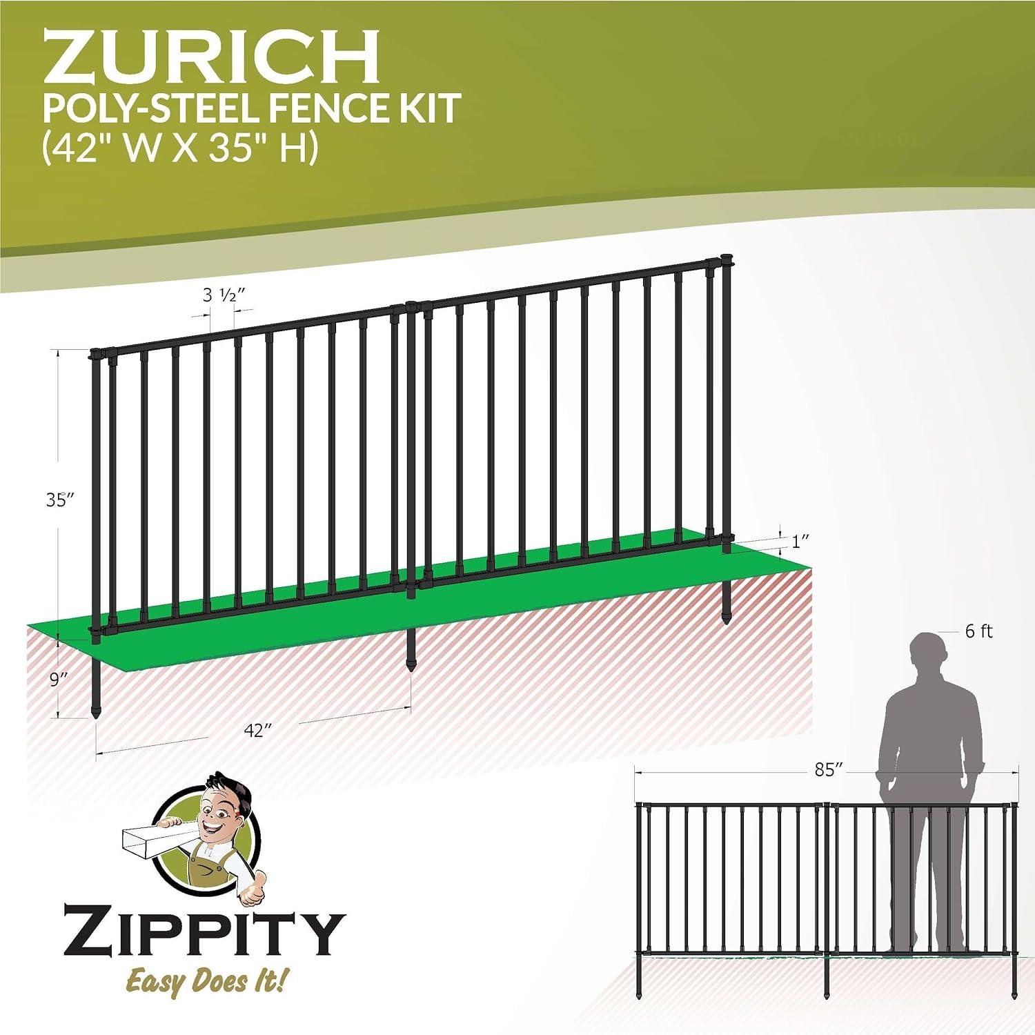 Zippity 3 ft. H x 3.5 ft W Zurich Poly-Steel No Dig Dog and Garden Fence Kit ZP19079 (2 Panels)