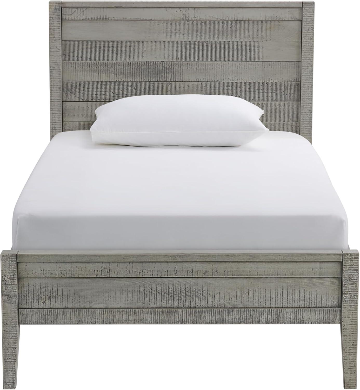 Windsor Twin Panel Wood Weathered Beachhouse Farmhouse Industrial Bohemian Style Bed