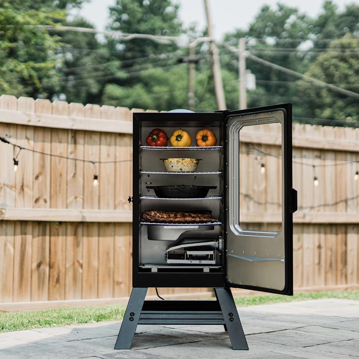 Masterbuilt 30-Inch Black Digital Electric Smoker with Chrome Racks