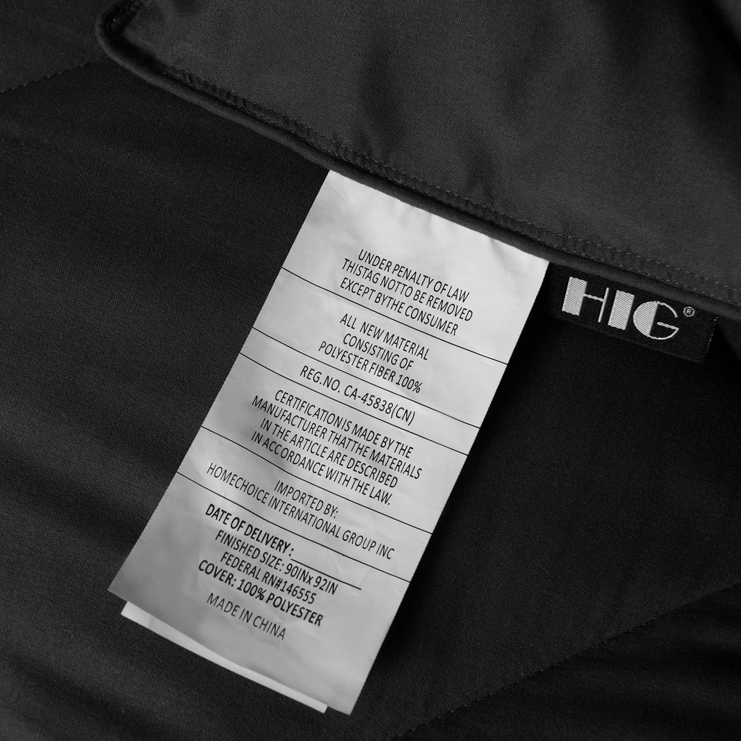 DOWNCOOL Comforter King Size, Reversible Duvet Insert,Black/Grey All Season Blanket, Lightweight Quilt, Down Alternative Hotel Comforter with Corner Tabs (Black/Gray, King 102x90 Inches)