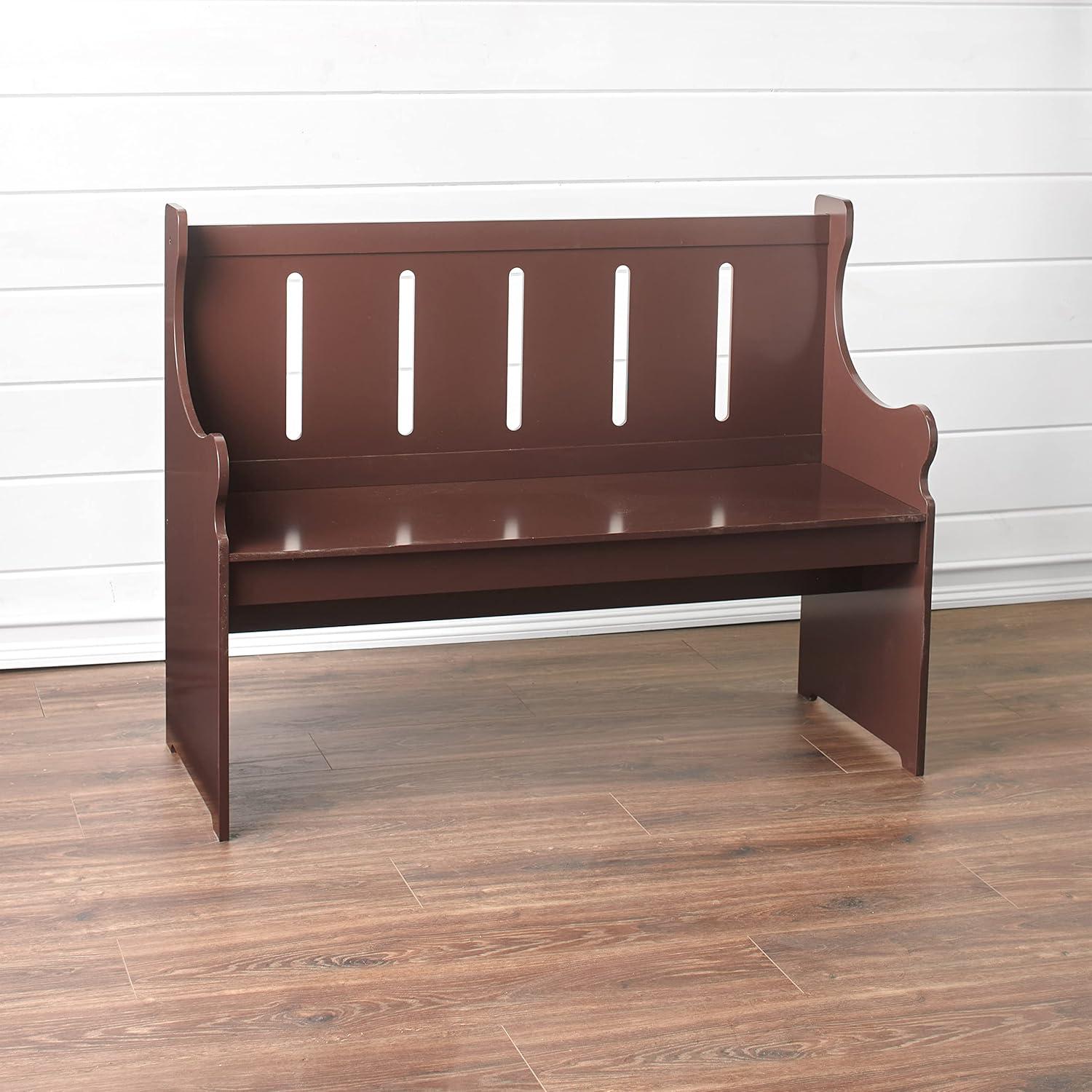 The Lakeside Collection Pew Style Benches - Weathered Wood