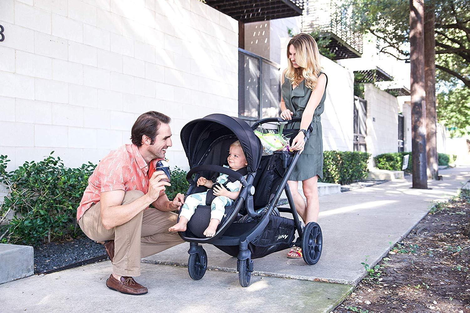 Joovy Qool Convertible Modular Single Double Triple Stroller - Gray