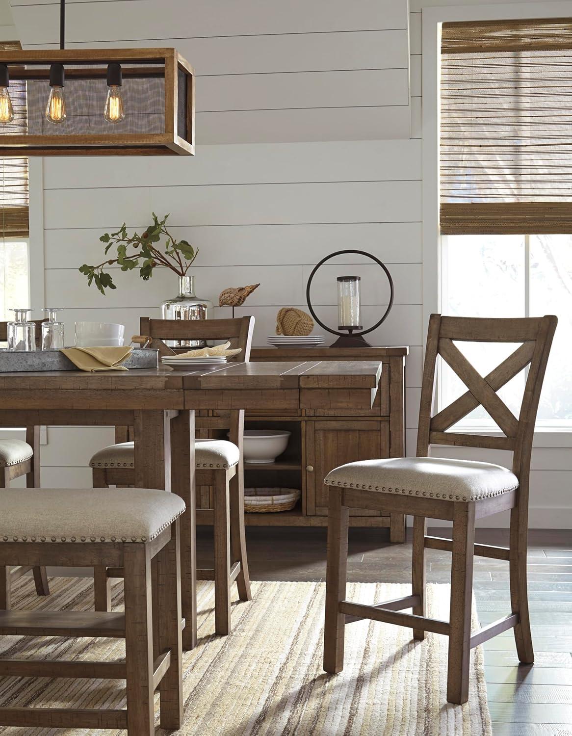 Signature Design by Ashley Casual Moriville Counter Height Dining Bench  Beige