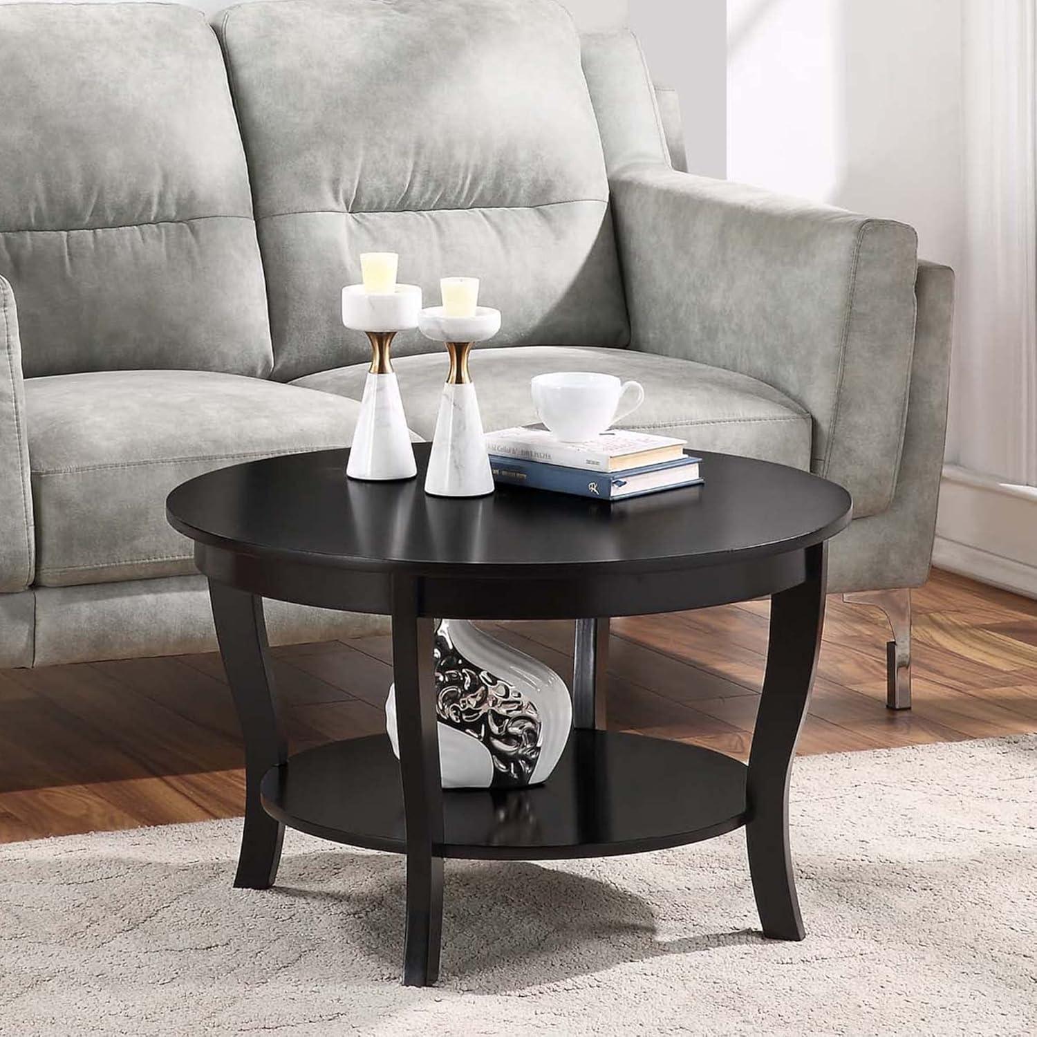 American Heritage Round Coffee Table, Black