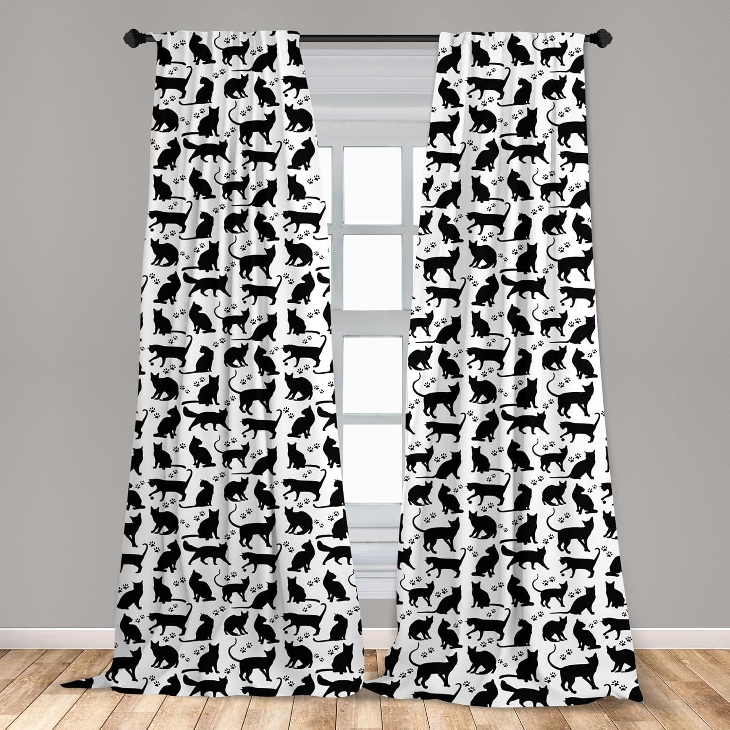 Ambesonne Semi-Sheer Rod Pocket Sliding Panel (Set of 2)