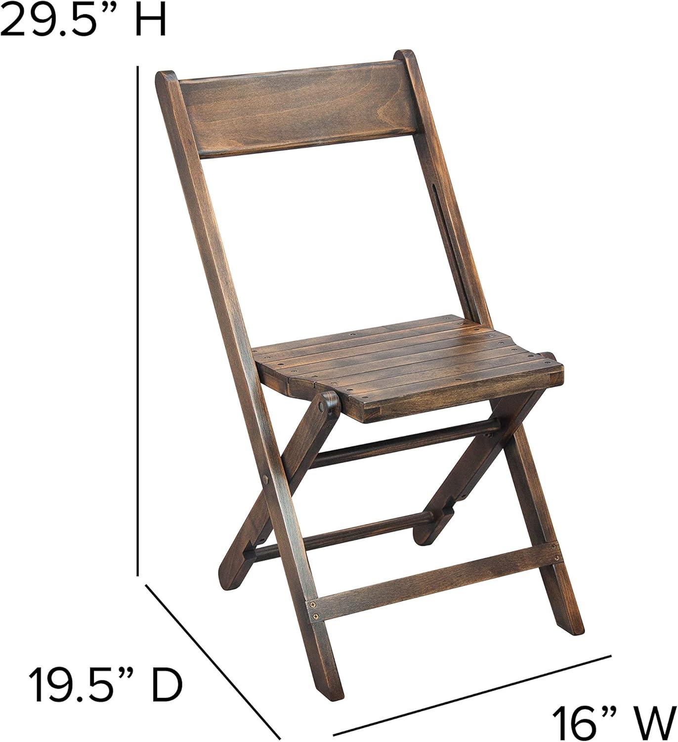 Flash Furniture Slatted Wood Folding Special Event Chair - Antique Black, Set of 4