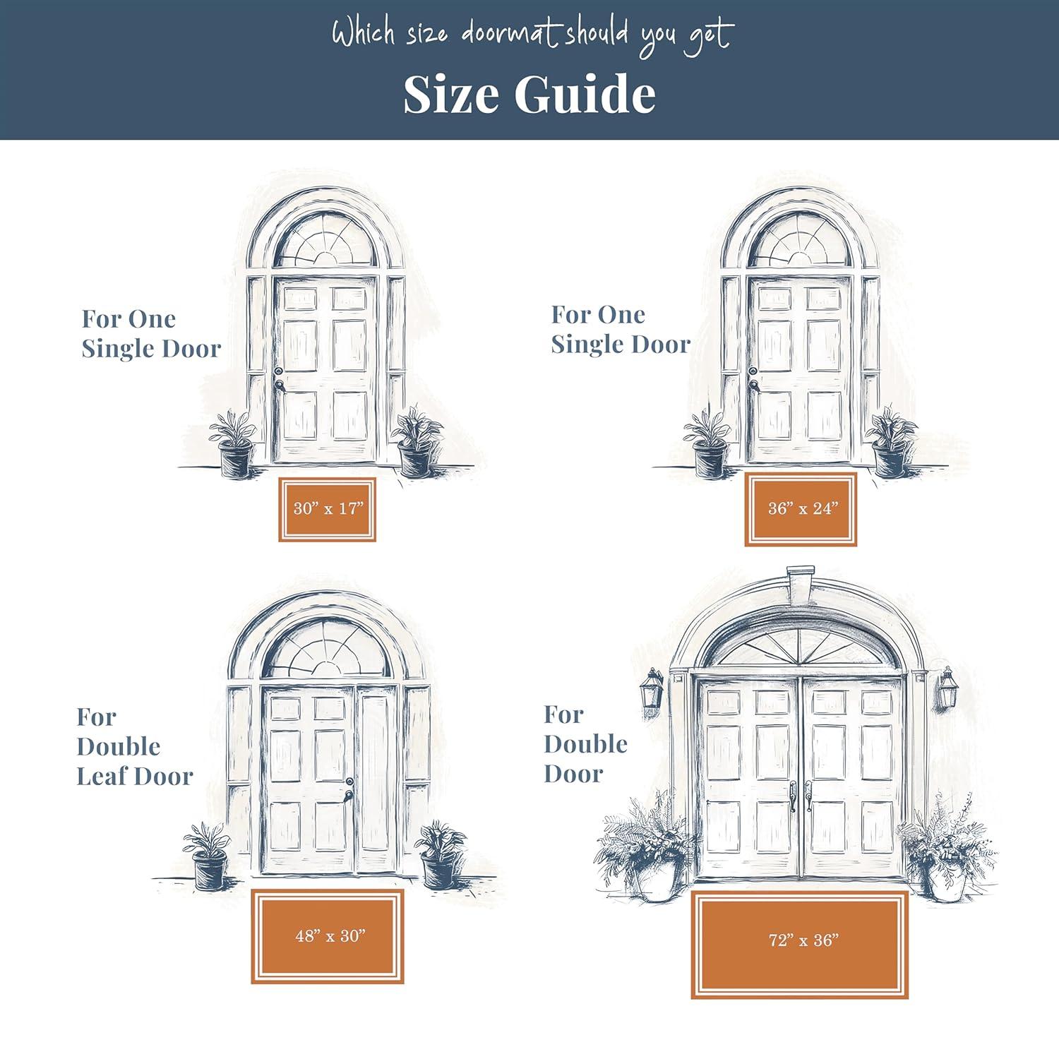 Barnyard Designs Natural Coco Coir Heavy Duty Backing Doormat - Large Cute Non-Slip Front Door Welcome Mat for Outside Entrance or Porch Entry, Brown (30x48, Border)