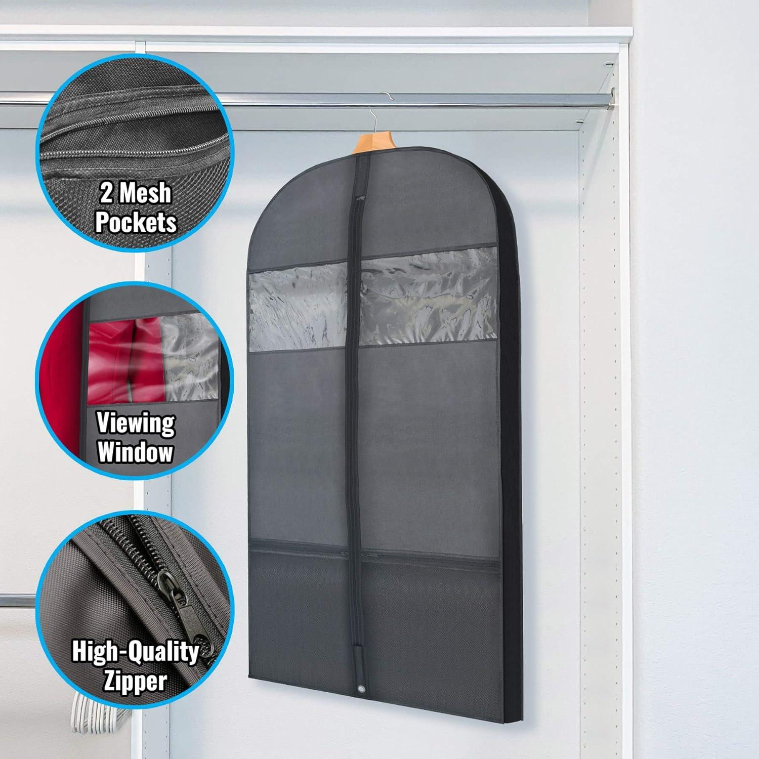 Rebrilliant Plixio Garment Bags Suit Bag for Travel & Clothing Storage for Suits, Dresses & More - (2 Pack) (Set of 2)