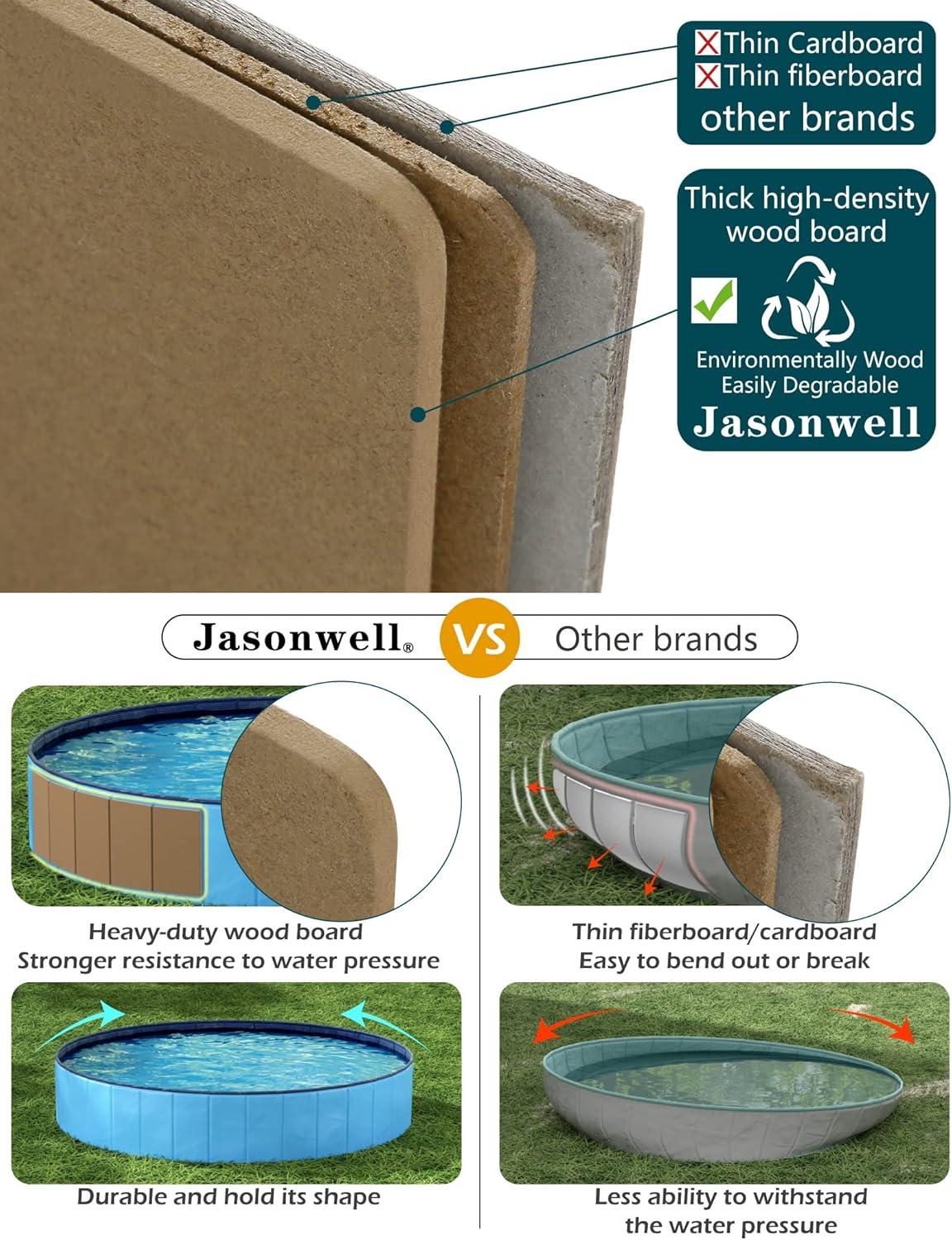 Jasonwell Foldable Dog Pet Bath Pool Collapsible Dog Pet Pool Kiddie Pool for Dogs Cats Kids (32x8in)