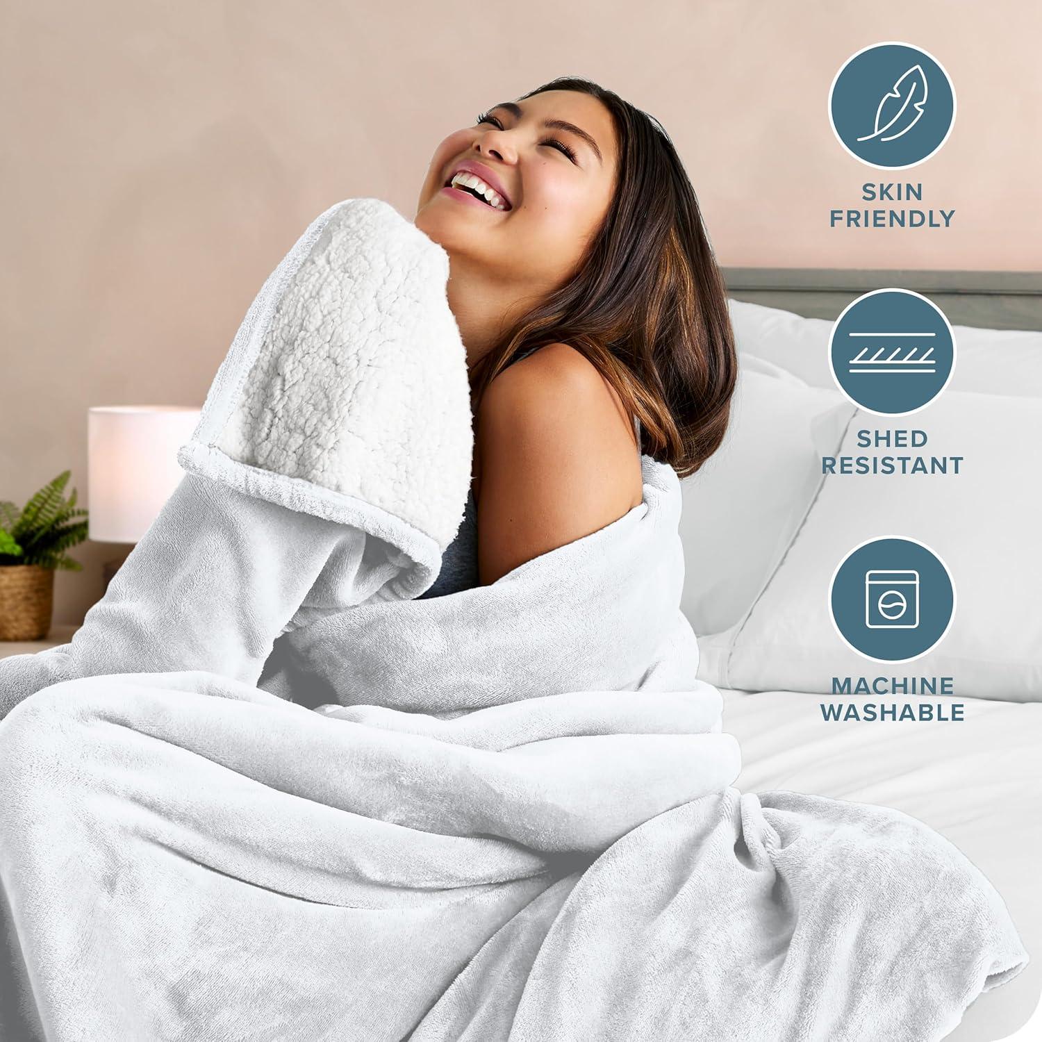 Bare Home Sherpa Fleece Blanket