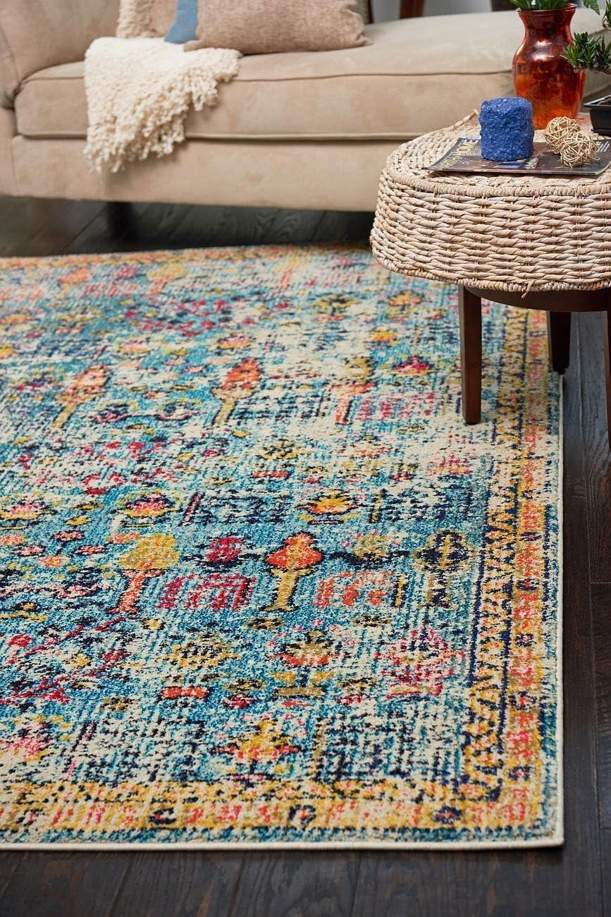 Unique Loom Monterey Collection Area Rug - Adobe (2' 7" x 10' Runner Pink/Blue)