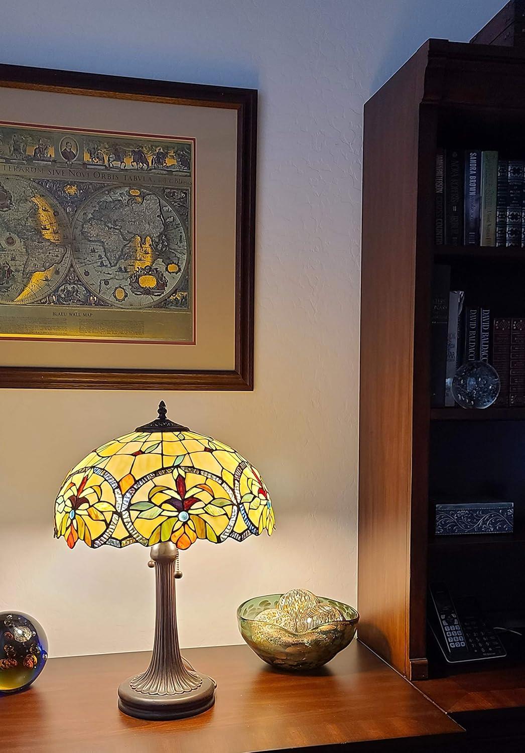 Amora Lighting Tiffany Style Multi-Color Table Lamp 23" Tall