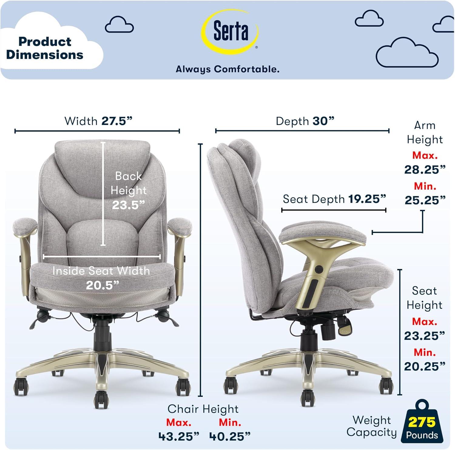 Works Executive Office Chair with Back In Motion Technology - Serta