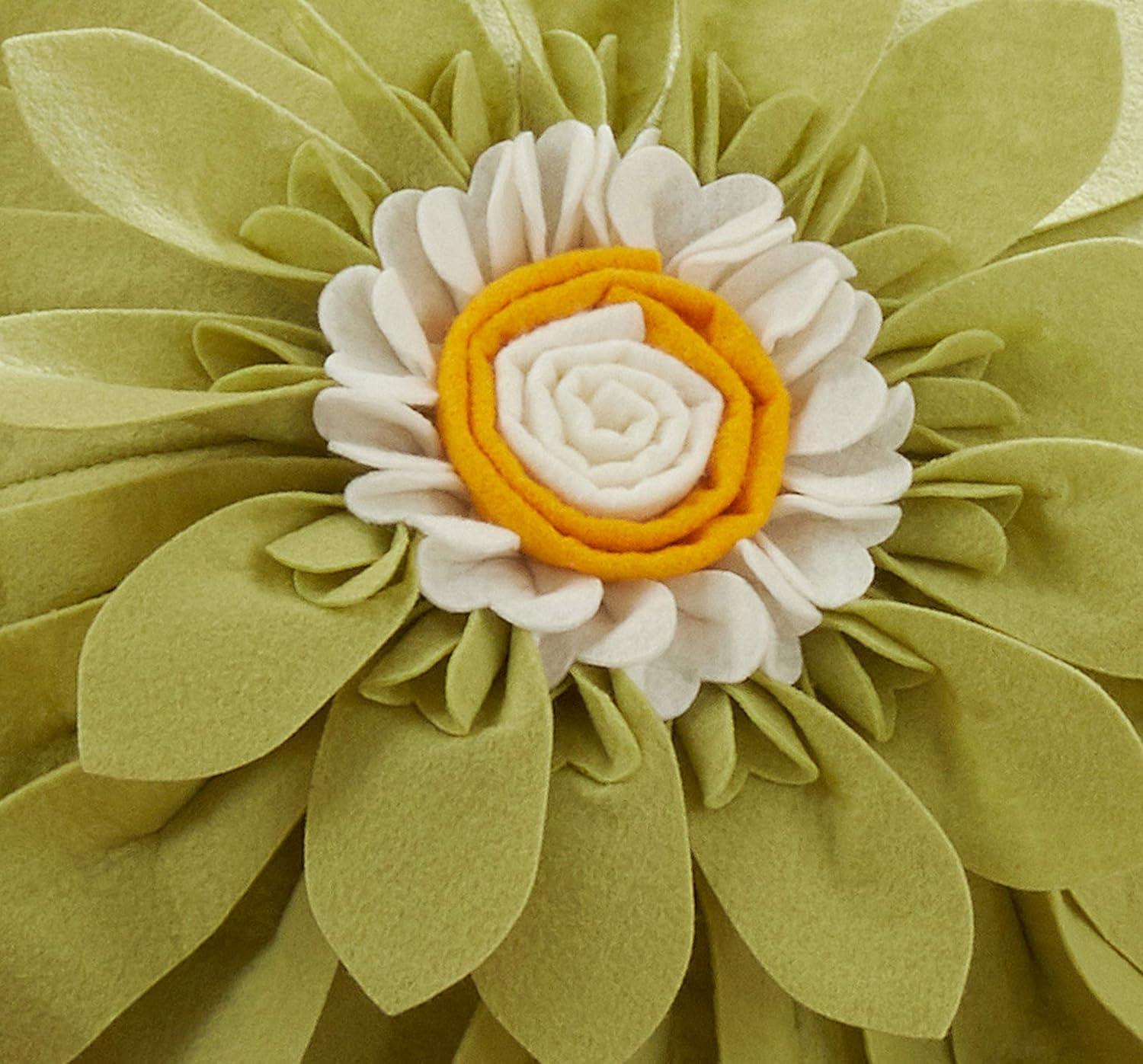 Saro Fleur De Jardin Collection Appliqued Throw Pillow