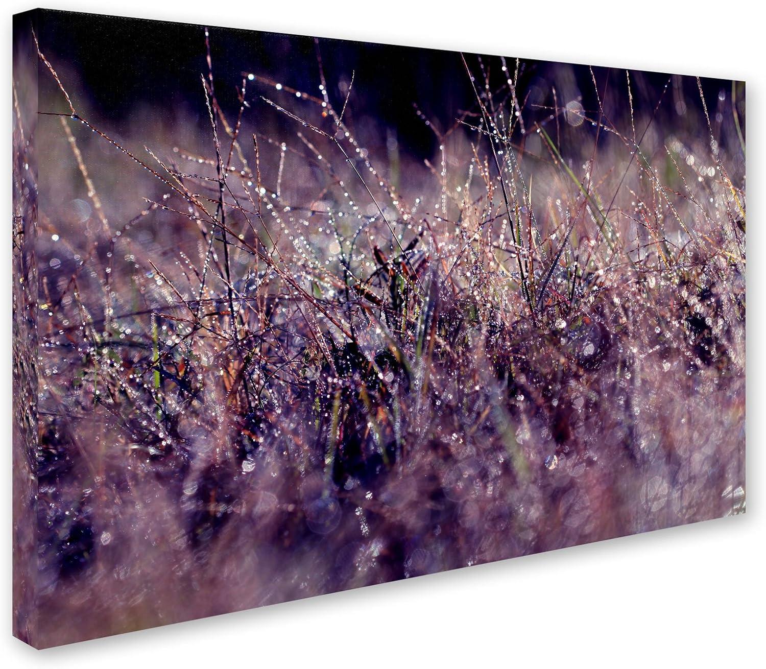 Beata Czyzowska Young 'Purple Rain' Floating Brushed Aluminum Art