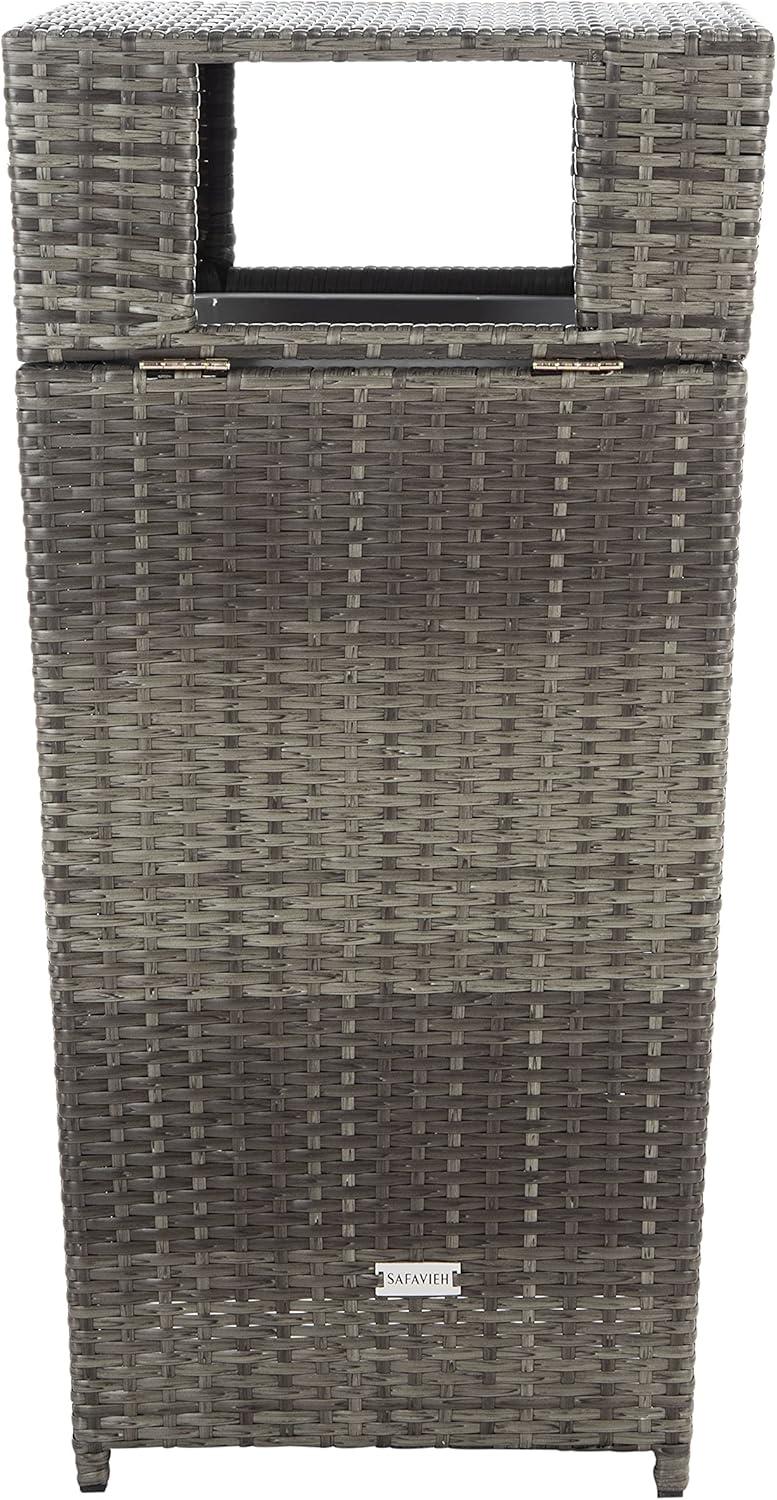 Mazeli Outdoor Trash Can - Grey Brown - Safavieh