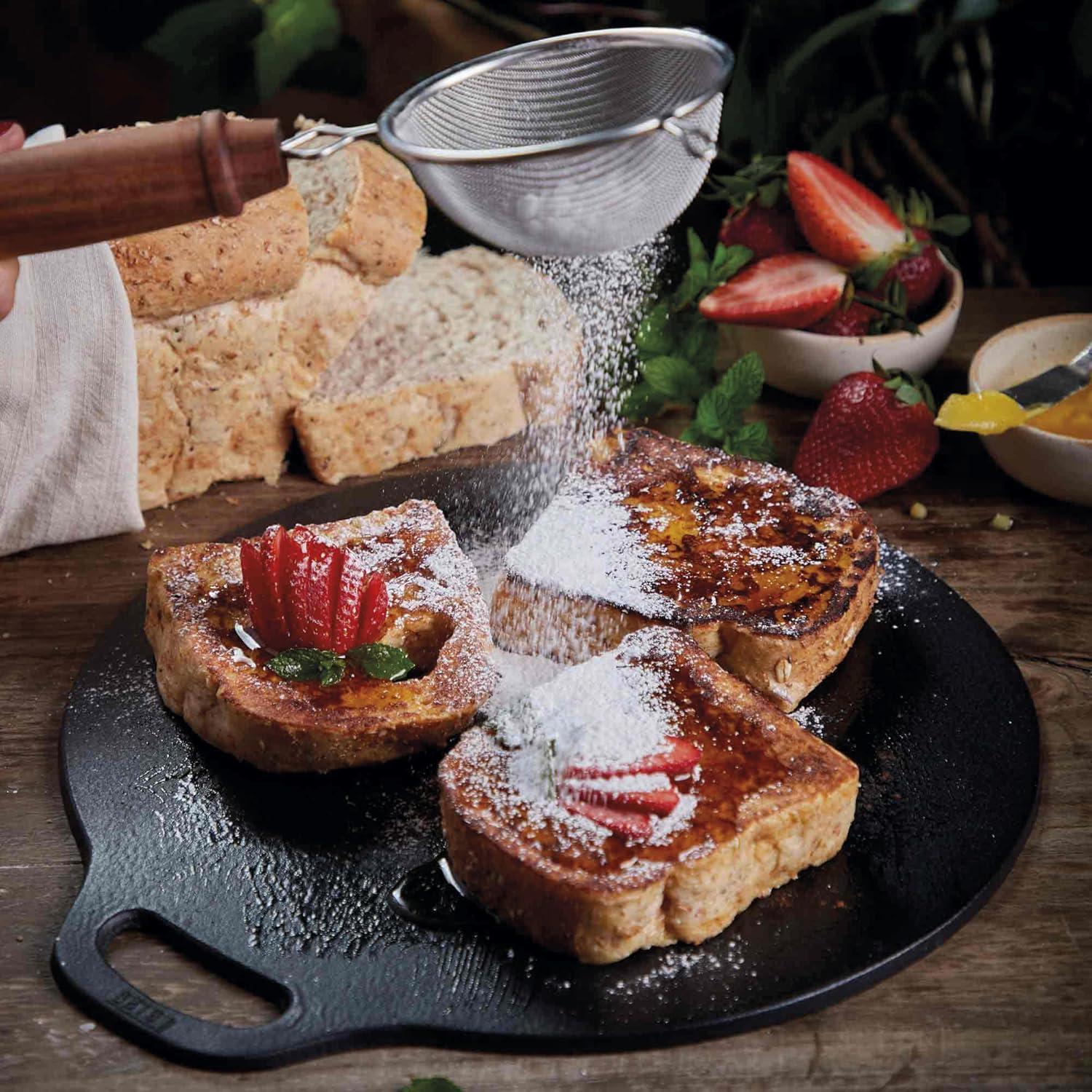 Victoria Victoria Cast Iron Round Reversible Griddle, Seasoned