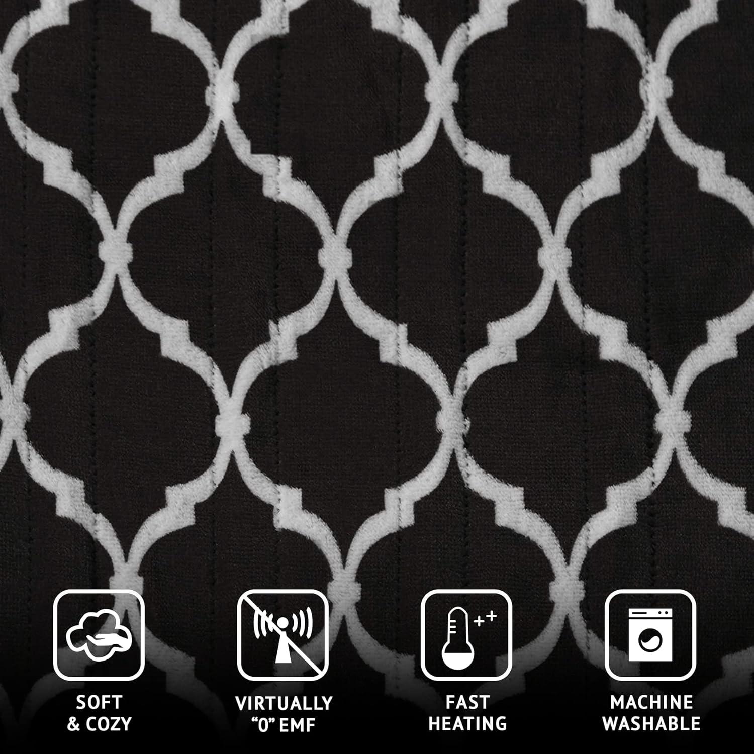 Black and White Knitted Electric Fleece Throw Blanket