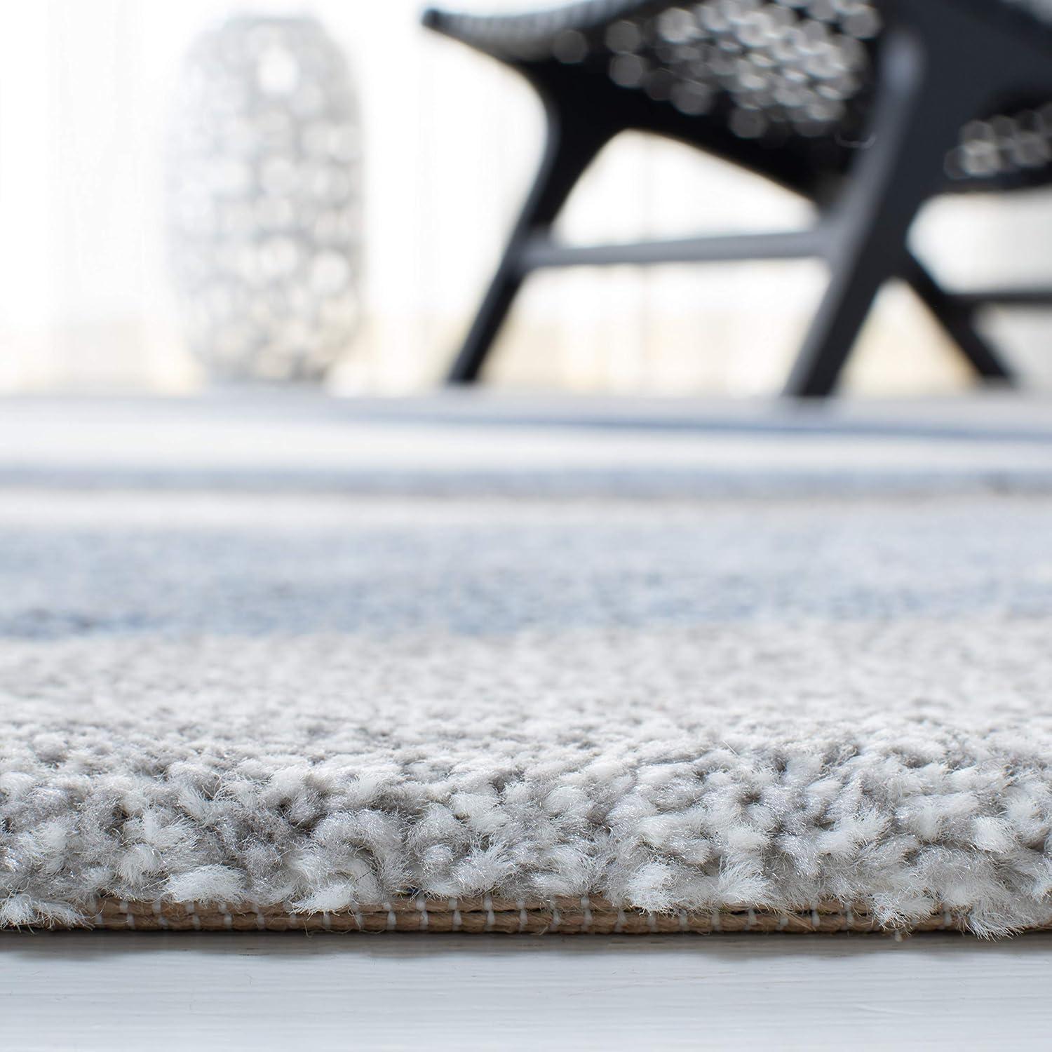 Hollywood HLW766 Power Loomed Indoor Runner Rug - Grey/Blue - 2'3"x22' - Safavieh