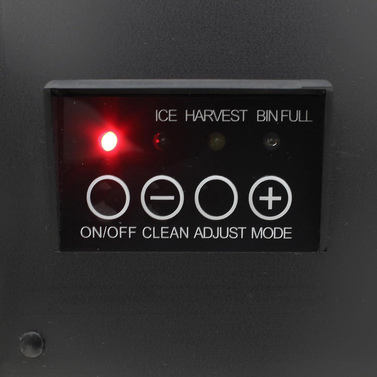 Indoor Built-in Ice Maker Stainless Steel Construction 25 lbs. Freezer Storage, Under Counter or Cabinet Ice Machine, for Commercial or Home Kitchen Use, Metallic