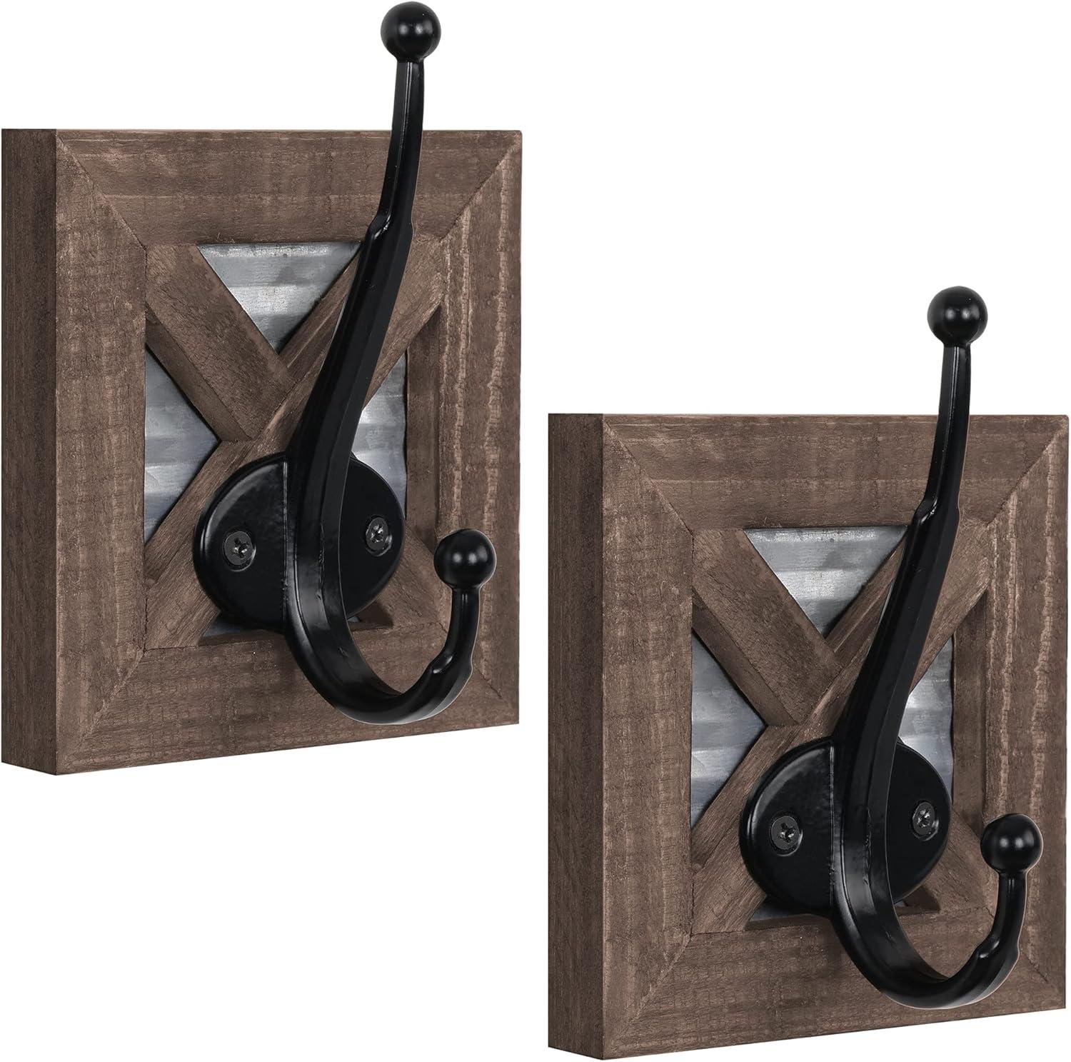 Autumn Alley RHK001 Rustic Farmhouse Wall Mounted Towel Hook Set - 2 Robe Hooks
