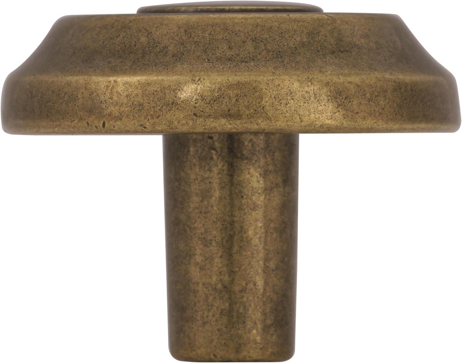 Burnished Brass Round Traditional Cabinet Knob with Mounting Hardware