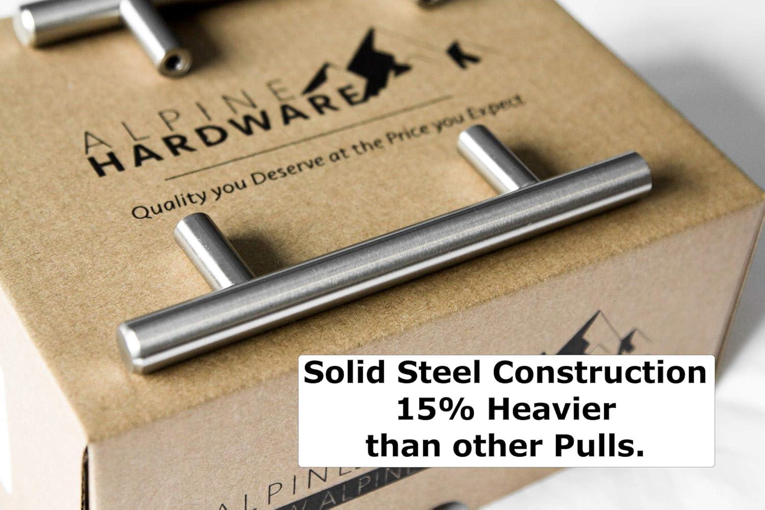 Alpine Hardware Premium Stainless Steel 5" Center to Center Bar Pull Multipack (Set of 5)